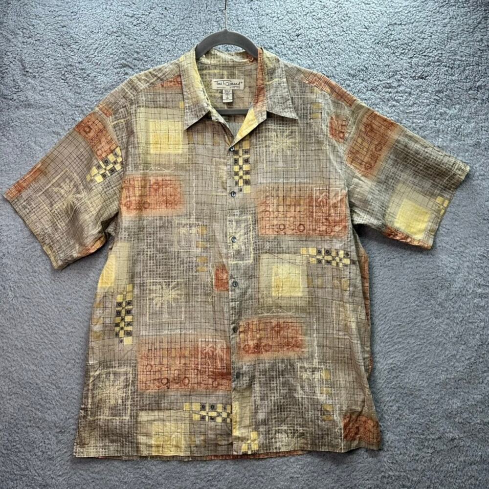 Tori Richard Men's Large 100% Cotton Short Sleeve Button Up Hawaiian Shirt Beach